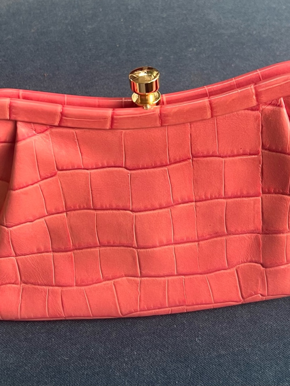 Banana Republic Pink Croc-Embossed Clutch - Picture 2 of 6